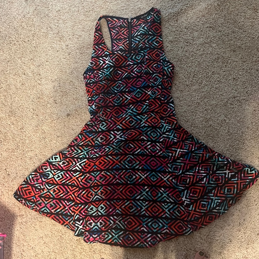 Pink and teal dress